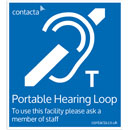 CONTACTA IL-SN06 SIGN Portable hearing loop, blue/white, adhesive front