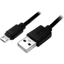 USB CABLE 2.0, Type A male - Type B-micro, 1 metre, black
