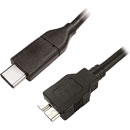 USB CABLE 3.1, Type C male - Type B-micro male, 2 metre, black