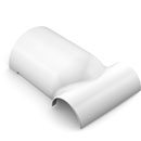 D-LINE FLST5030W 1/2-ROUND CLIP-OVER SKIRTING TEE, 1 x 50x25 to 2 x 30x15, white