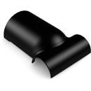 D-LINE FLST5030B 1/2-ROUND CLIP-OVER SKIRTING TEE, 1 x 50x25 to 2 x 30x15, black