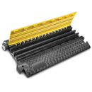 DEFENDER 3 LUX CABLE PROTECTOR 3-Channel, straight, 1000 x 600mm, semi-transparent lid, yellow
