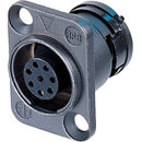 NEUTRIK ORP8F NEUTRICON Panel socket, black, with insert and NEUTRICON Female solder contacts