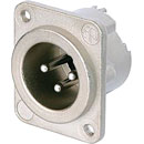 NEUTRIK NC3MD-LX-M3 XLR Male panel connector, nickel shell, silver contacts, M3 holes