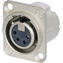 NEUTRIK NC4FD-LX-0 XLR Female panel connector, nickel shell, silver contacts, no latch