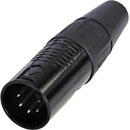 REAN RC5M-BAG XLR Male cable connector, black shell, silver-plated contacts, 5-pin