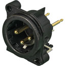 NEUTRIK NC3MBV-B XLR Male PC mounting vertical