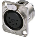 REAN RC5FDL XLR Female panel connector, nickel shell, tin-plated contacts, 5-pin
