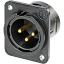 NEUTRIK NC3MDM3-H-B XLR Male PC mounting horizontal