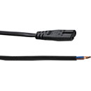 AC MAINS POWER CORDSET IEC-C7 female - bare ends, 2 metres, black
