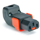 IEC-LOCK IEC MAINS CONNECTOR C13 type, female, cable, locking, vertical up/down, rewireable