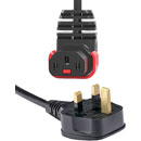 IEC-LOCK AC MAINS POWER CORDSET IEC-Lock vertical up C13 female - UK 13A, 3 metre, black