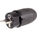 EURO MAINS PLUG Schuko, 16A, 230V, rubber body, IP44, black