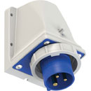 PCE 5132-6K WATERTIGHT 16A WALL MOUNTING APPLIANCE INLET, Straight, IP67, blue/grey