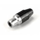 DELTRON 433 RCA (PHONO) IN-LINE SOCKET Black plastic cover, nickel contacts