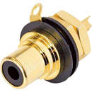 REAN NYS367-0 RCA (PHONO) PANEL SOCKET Gold contacts, black ring