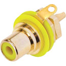 REAN NYS367-4 RCA (PHONO) PANEL SOCKET Gold contacts, yellow ring