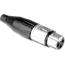 AMPHENOL AC3F XLR Female cable connector, nickel shell, silver contacts