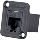 SWITCHCRAFT EHRJ45P6 Cat6, unshielded, fem-fem feedthrough, black