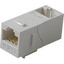 TUK KEYSTONE RJ45 BACK-TO-BACK COUPLER Cat6, rear at 90 degrees to front, white