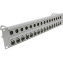 CANFORD XLR TERMINATION PANEL 2U 1x16 Neutrik XLRM (top), 1x16 Neutrik XLRF (bottom), grey