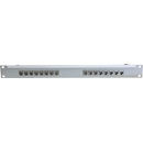 CANFORD CAT6 RJ45 PRO PATCH PANEL 1U 1x16 FEEDTHROUGH, screened, grey
