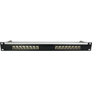 CANFORD CAT6 RJ45 PRO PATCH PANEL 1U 1x16 FEEDTHROUGH, screened, black