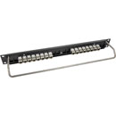 CANFORD CAT6 RJ45 PRO PATCH PANEL 1U 1x16 FEEDTHROUGH, screened, black