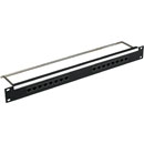 CANFORD CAT5E RJ45 PRO PATCH PANEL 1U 1x16 FEEDTHROUGH, unscreened, black