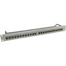 CANFORD CAT6A RJ45 PRO PATCH PANEL 1U 1x24 FEEDTHROUGH, Screened, grey