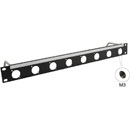 CANFORD UNIVERSAL CONNECTION PANEL Kit 1U 1x8, M3 tapped mounting holes, black