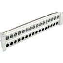 CANFORD CONNECT XLR TERMINATION PANEL 2U Angled 1x16 Canford XLRF (t), 1x16 Canford XLRM (b), black