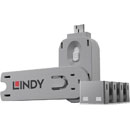 LINDY 40454 PORT BLOCKER KIT USB-A, 1x key, 4x locks, white