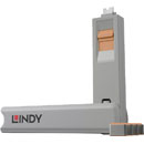 LINDY 40428 PORT BLOCKER KIT USB-C, 1x key, 4x locks, orange