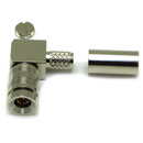 COAX CONNS 52-104-B6-FA DIN 1.0/2.3 3G HD Male cable, right-angle, crimp, 75 ohm, black, group X