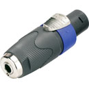 ADAPTER 2JA-NLF 2-pole 6.35mm jack socket (A-gauge) - Neutrik loudspeaker connector (as plugNL4FC)