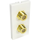 CANFORD AV MODULE Economy, Dual F type, coupler type, half module, white