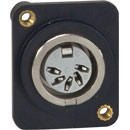 CANFORD D-SERIES 5 pin DIN, M3 tapped mounting holes, black