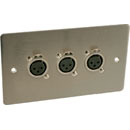 CANFORD CONNECTOR PLATE UK 2-gang, 3x XLR female, satin nickel