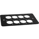 CANFORD F8B CONNECTOR PLATE 2-gang, 8 mounting holes, black