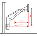 YELLOWTEC M!KA YT3802 EASYLIFT MONITOR ARM S Height adjustable, supports 7-15kg, silver