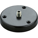 K&M 221 D TABLE MOUNT FLANGE Round steel base, 4mm cable entry hole, 13mm height, black