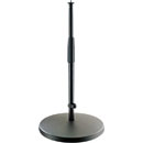 K&M 23323 MIC STAND Low-level, round cast-iron base, anti-vibration insert, 350-570mm, black