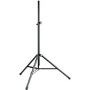 K&M 21463 LOUDSPEAKER STAND Floor, folding legs, up to 50kg, pneumatic spring, 1375-2185mm, black