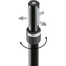 K&M 21366 DISTANCE ROD Steel, telescopic 1005-1485mm, Ring Lock, 35mm end, black