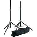 K&M 21449 LOUDSPEAKER STAND Pair, with carry case, black