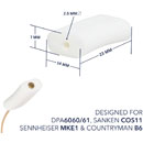 URSA MINI FOAMIE PRO MICROPHONE MOUNTS Soft foam, 22 x 14 x 7mm, white (pack of 12)