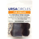 URSA FUR CIRCLES MICROPHONE COVER Long fur, brown (pack of 9 Circles/30 Stickies)
