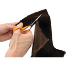 URSA FURTANGLES MICROPHONE COVER Long fur, 60 x 15cm piece, brown