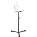 K&M 26722 MONITOR LOUDSPEAKER STAND Floor, 3-leg base, plate mount, up to 35kg, 677-1132mm, black